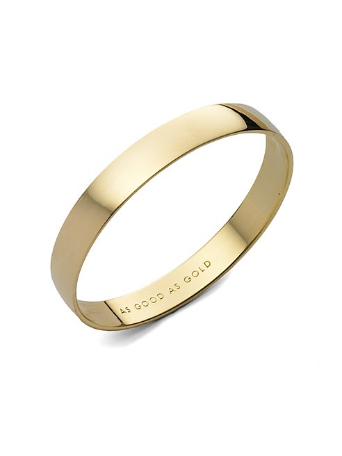 Kate Spade New York - As Good As Gold Engraved Idiom Bangle Bracelet