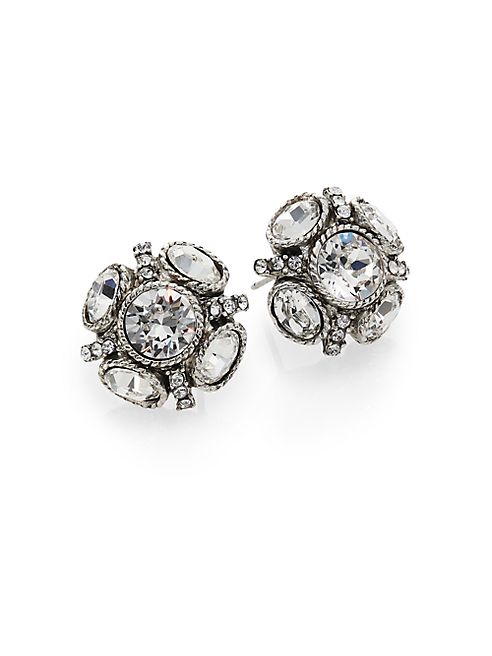 Oscar de la Renta - Classic Crystal Button Earrings