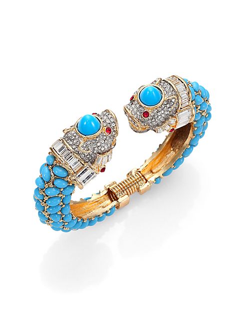 Kenneth Jay Lane - Cabochon & Pavé Animal Cuff Bracelet