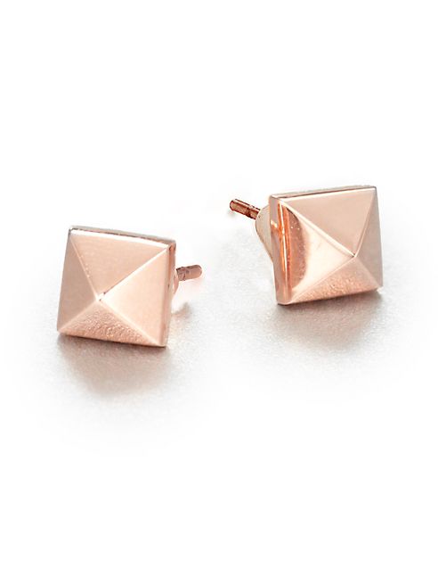 Eddie Borgo - Pyramid Stud Earrings/Rose Goldtone