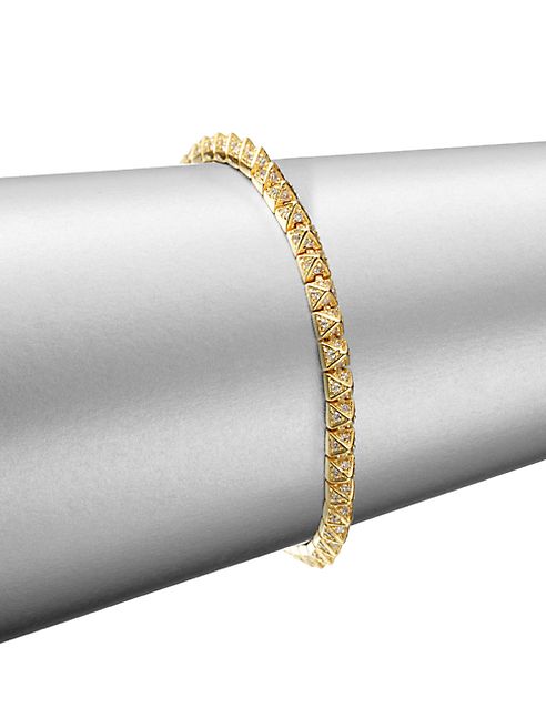 Eddie Borgo - Pavé Crystal Pyramid Tennis Bracelet/Goldtone