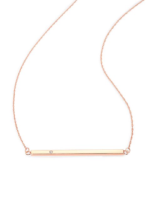 Jennifer Zeuner Jewelry - Chelsea Diamond Horizontal Bar Necklace