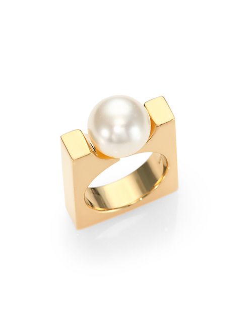 Chloé - Darcey Faux Pearl Square Ring