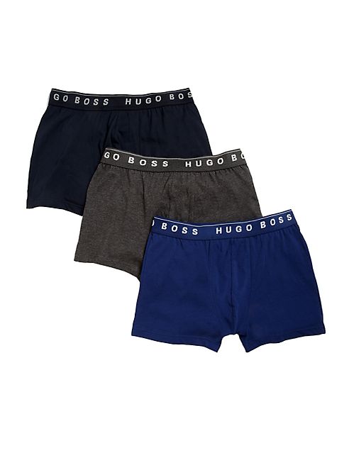 HUGO BOSS - BOSS Solid Cotton Boxer Briefs, 3-Pack