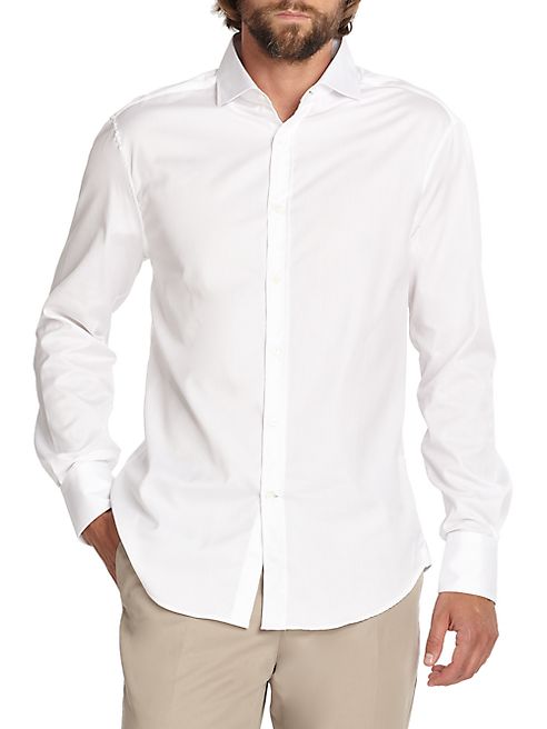 Brunello Cucinelli - Solid White Button-Down Shirt