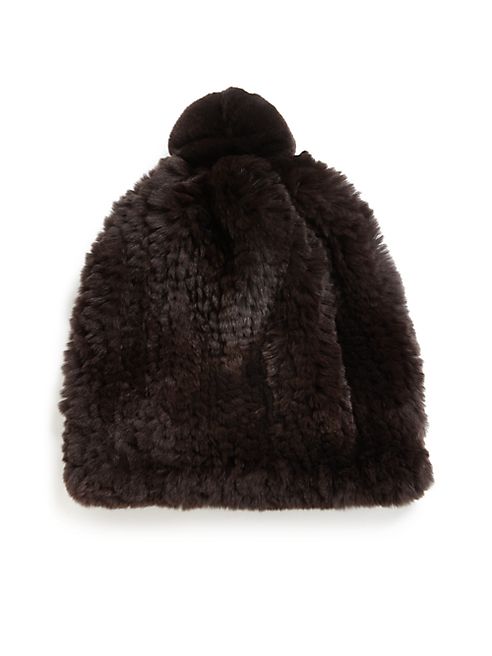 Glamourpuss - Rex Rabbit Fur Slouch Pom Hat