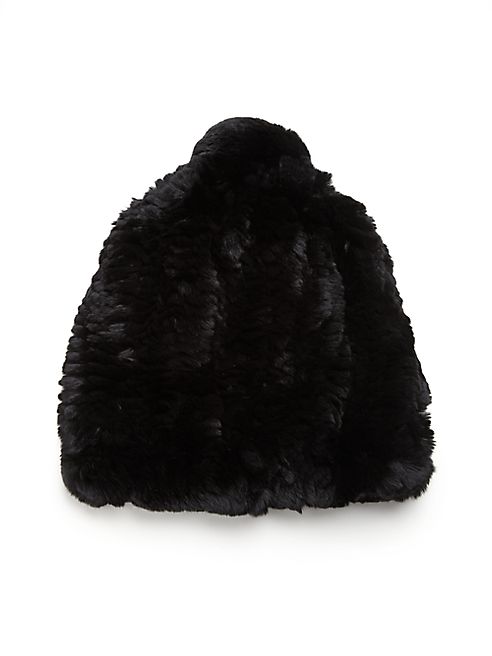 Glamourpuss - Rabbit Fur Slouch Pom Hat