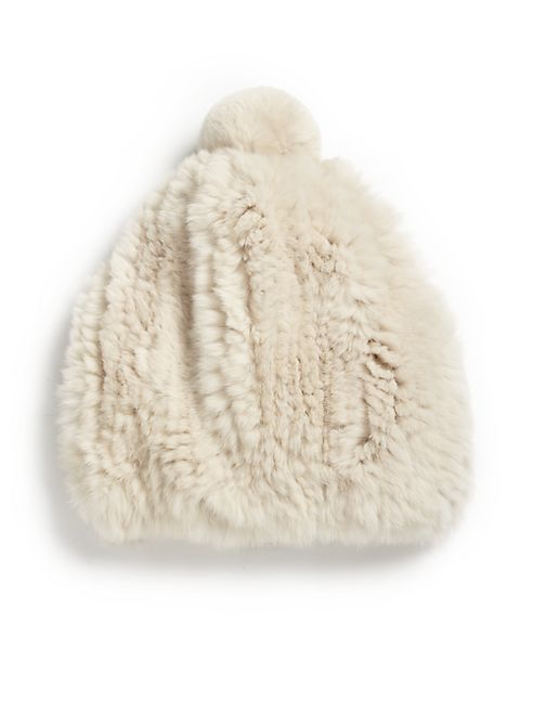 Glamourpuss - Rex Rabbit Fur Slouch Pom Hat