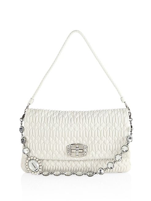 Miu Miu - Nappa Crystal Large Leather Pouchette