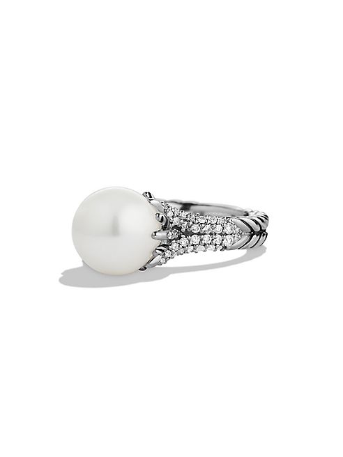 David Yurman - Starburst Pearl Ring with Diamonds