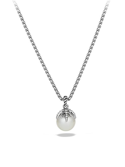 David Yurman - Starburst Pearl Pendant with Diamonds on Chain