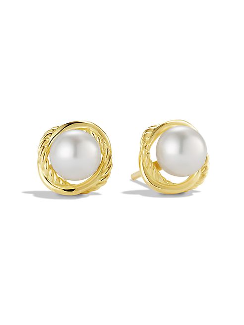 David Yurman - Infinity Earrings with Pearls in Gold