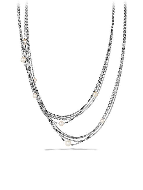 David Yurman - Four-Row Chain Necklace with Pearls