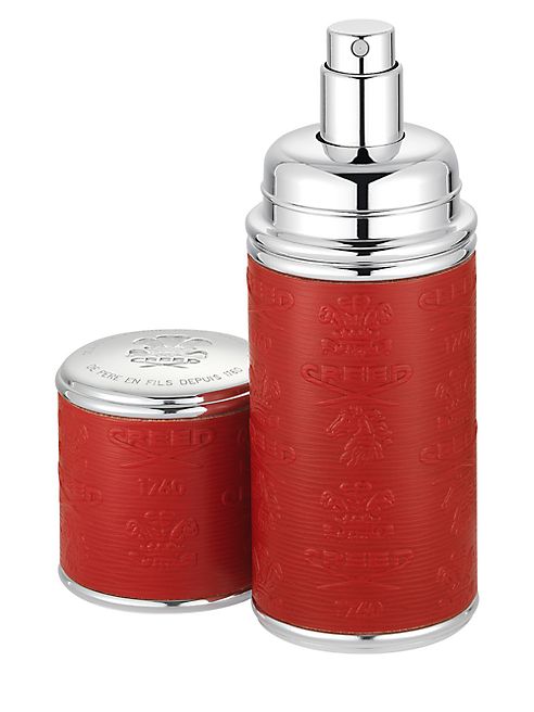 Creed - Refillable Leather & Silvertone Pocket Atomizer/Red