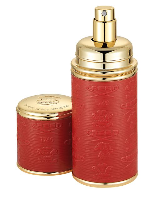 Creed - Refillable Leather & Goldtone Pocket Atomizer/Red