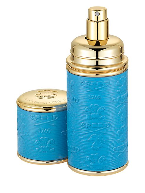 Creed - Refillable Leather & Goldtone Pocket Atomizer/Blue