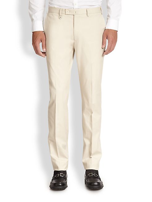 Salvatore Ferragamo - Almond Flat-Front Pants