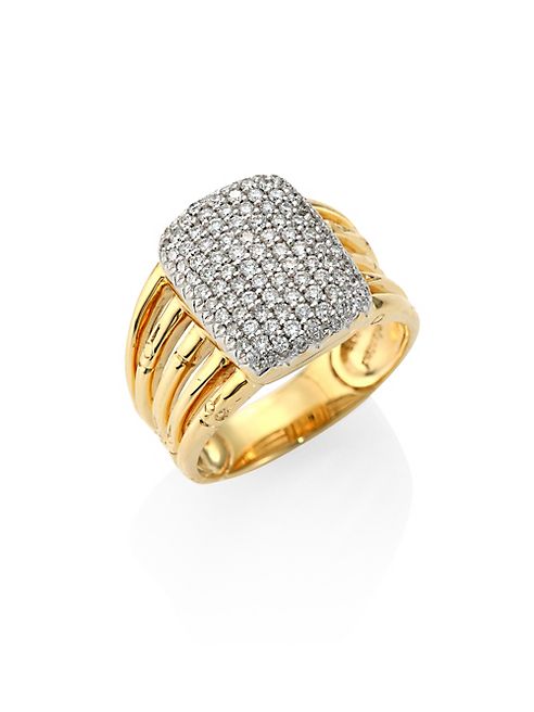 John Hardy - Bamboo Diamond & 18K Yellow Gold Five-Row Ring