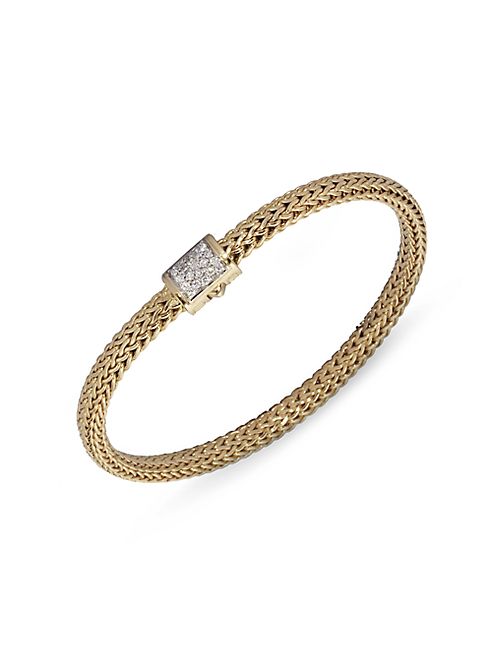 John Hardy - Classic Chain Diamond & 18K Gold Extra-Small Bracelet