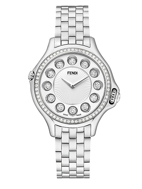 Fendi - Crazy Carats Diamond, Multicolor Topaz & Stainless Steel Small Bracelet Watch