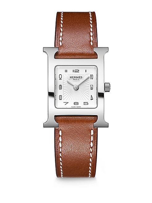 Hermès Watches - Heure H PM Stainless Steel & Leather Strap Watch