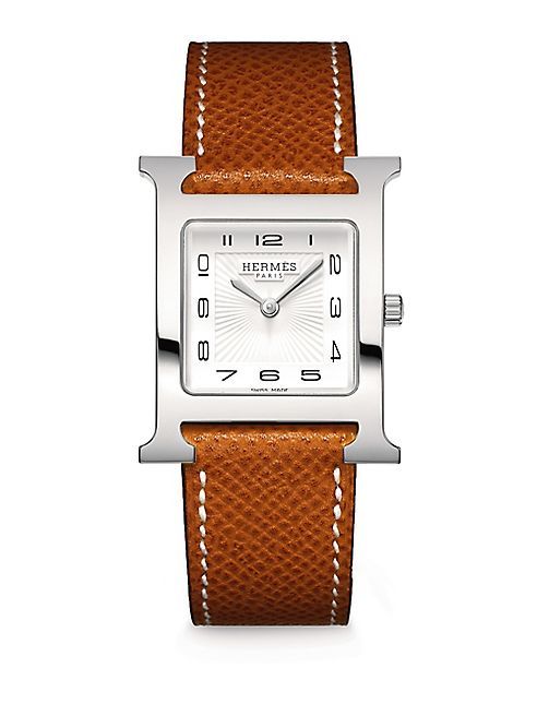 Hermès Watches - Heure H MM Stainless Steel & Leather Strap Watch