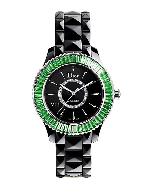 Dior - Dior VIII Diamond, Tsavorite & Black Ceramic Bracelet Watch