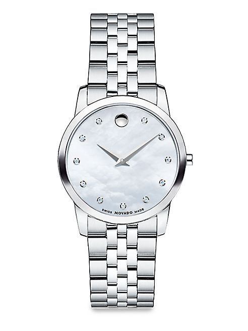 Movado - Diamond & Stainless Steel Watch