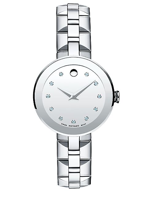 Movado - Diamond & Stainless Steel Bracelet Watch