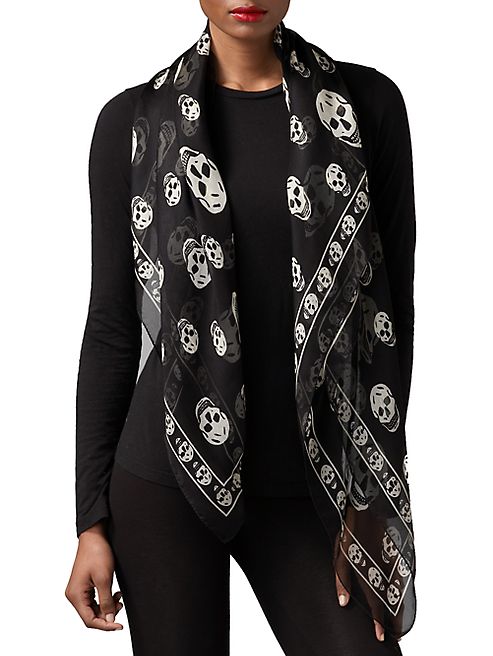 Alexander McQueen - Classic Skull Silk Chiffon Scarf