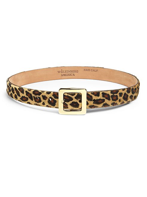 W. Kleinberg - Leopard-Print Calf Hair Belt