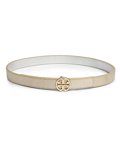 Tory Burch - Reversible Leather Logo Belt