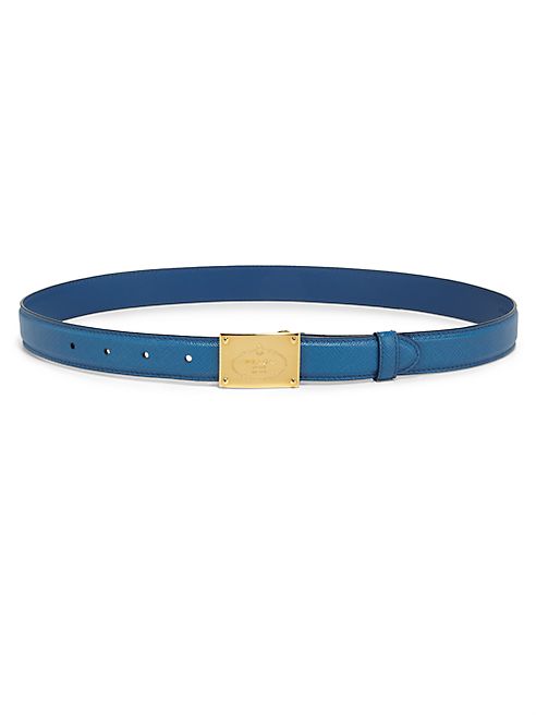 Prada - Skinny Saffiano Leather Belt