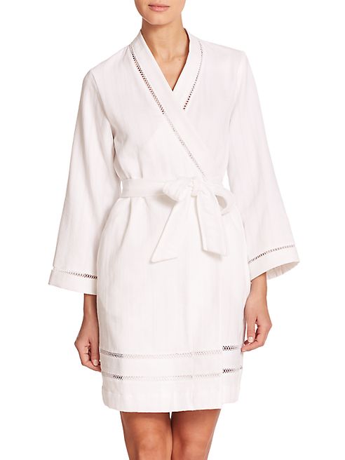 Oscar de la Renta Sleepwear - Luxe Spa Short Cotton Robe