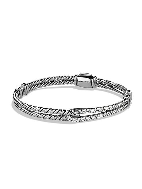 David Yurman - Petite Pavé Labyrinth Single-Loop Bracelet with Diamonds