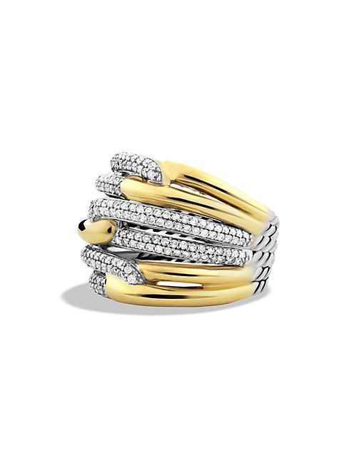 David Yurman - Labyrinth Triple-Loop Ring with Diamonds