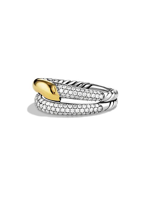 David Yurman - Labyrinth Single-Loop Ring with Diamonds and Gold