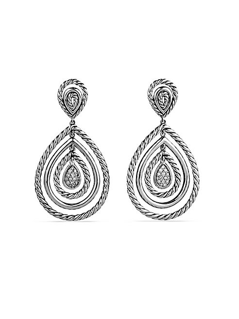 David Yurman - Cable Classics Teardrop Earrings with Diamonds