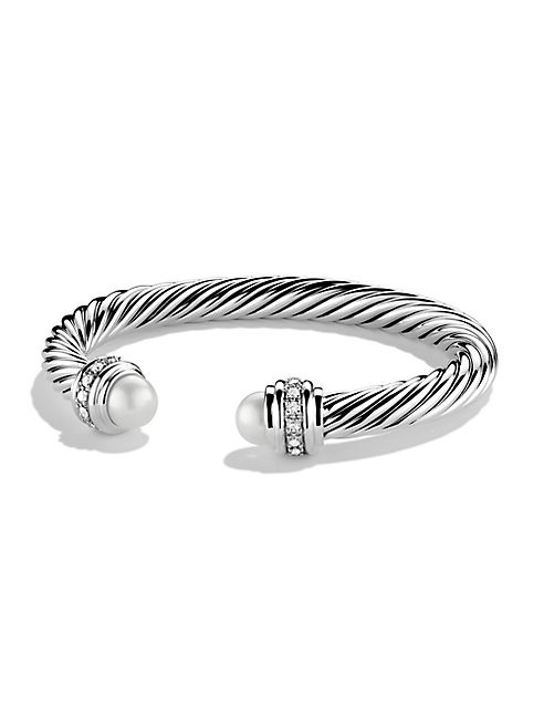 David Yurman - Cable Classics Bracelet with Pearls and Diamonds