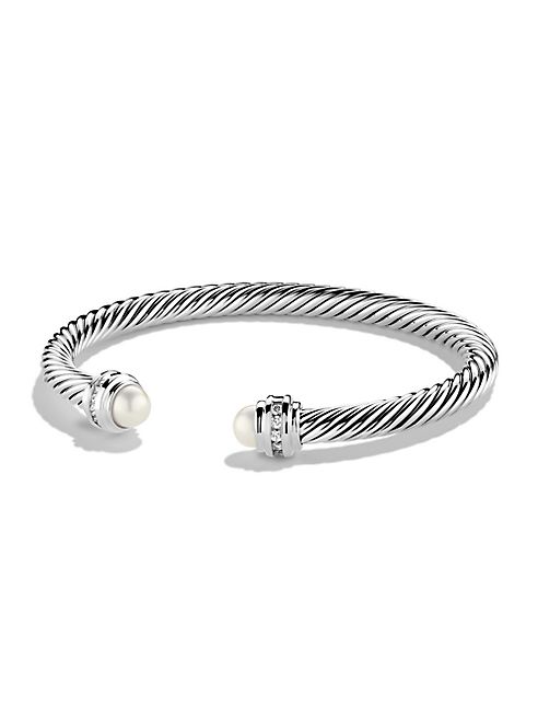 David Yurman - Cable Classics Bracelet with Pearls and Diamonds