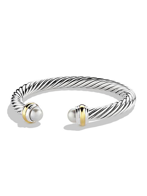 David Yurman - Cable Classics Bracelet with Pearls and Gold