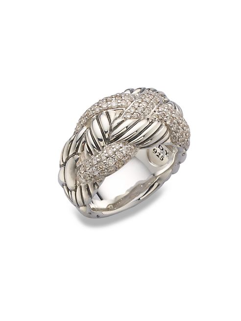 David Yurman - Diamond & Sterling Silver Woven Ring