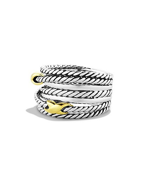 David Yurman - Double X Crossover Ring with Gold