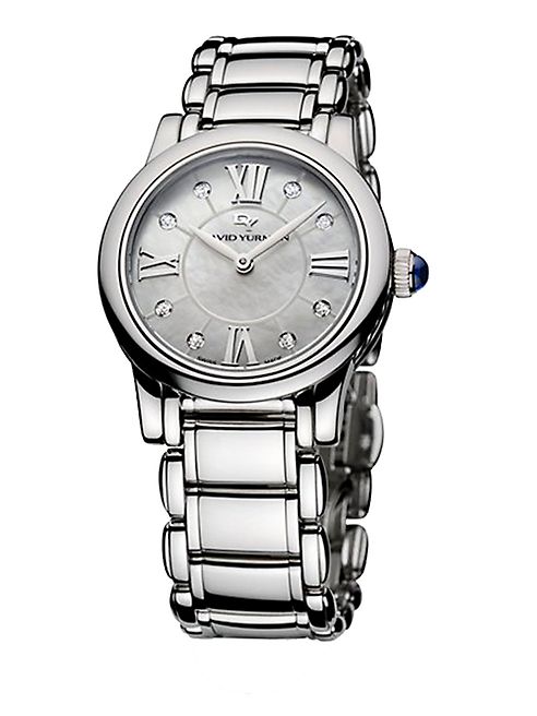 David Yurman - Classic 30MM Stainless Steel Quartz Watch with Diamonds