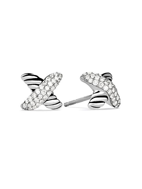 David Yurman - X Earrings with Diamonds