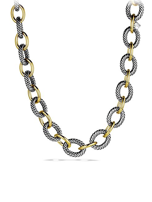 David Yurman - Oval Extra-Large Link Necklace with Gold