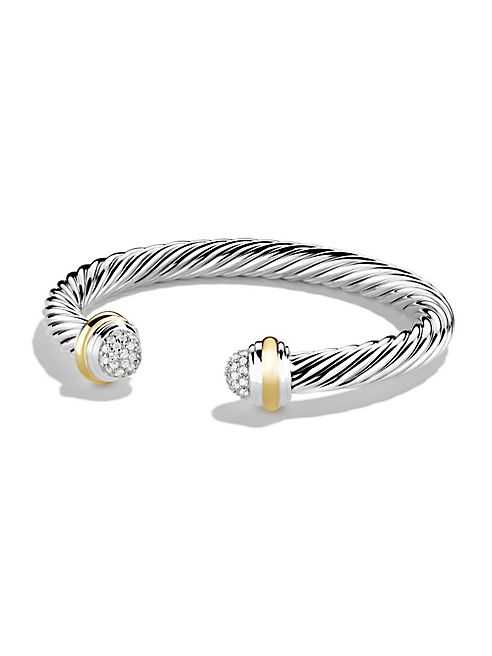 David Yurman - 7mm Pave Tipped Bracelet