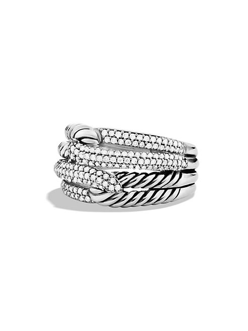 David Yurman - Labyrinth Double-Loop Ring with Diamonds