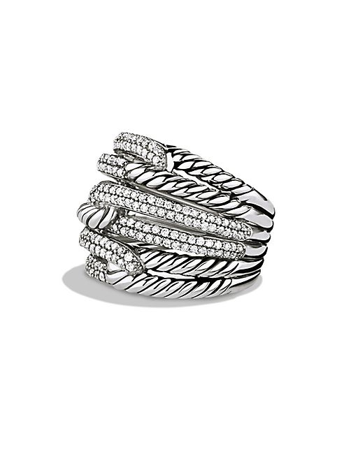 David Yurman - Labyrinth Triple-Loop Ring with Diamonds