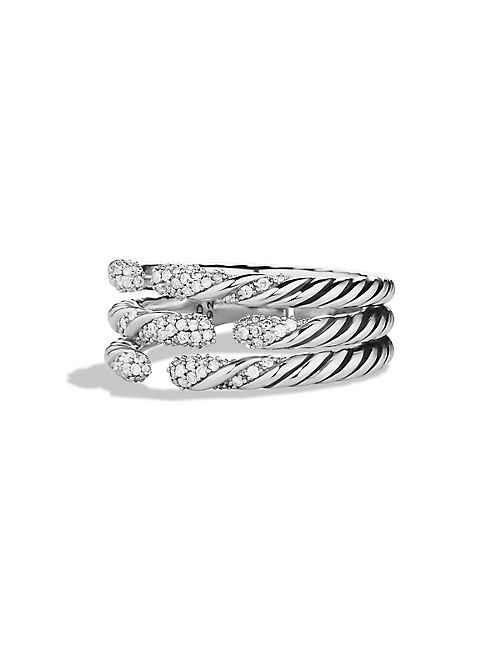 David Yurman - Willow Three-Row Ring with Diamonds